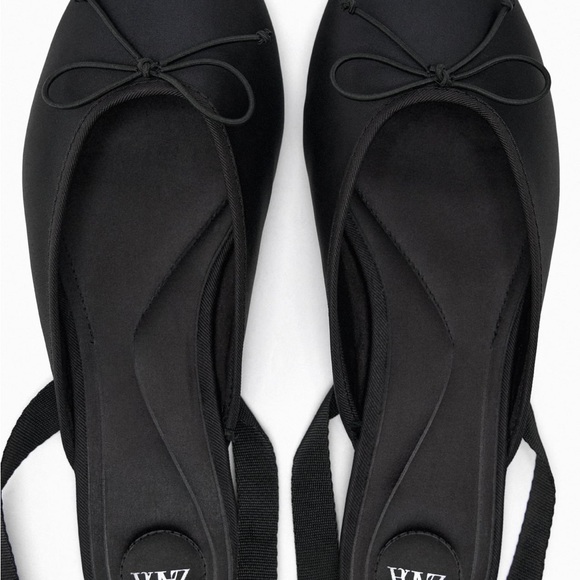 Zara lace up ballet flats with bow - Picture 3 of 5